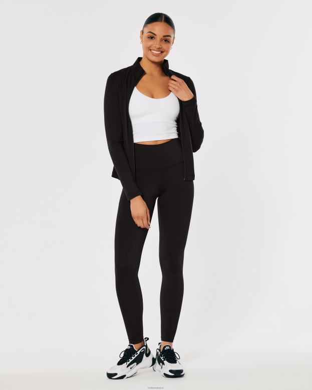 Tops Hollister Women Gilly Hicks Active Recharge Full-Length Jacket 4882057 Black