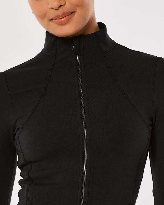 Tops Hollister Women Gilly Hicks Active Recharge Full-Length Jacket 4882057 Black