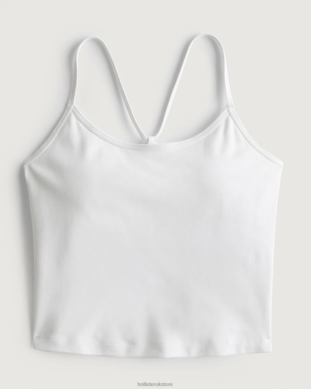 Tops Hollister Women Gilly Hicks Active Recharge Longer-Length Strappy Back Tank 48820203 White