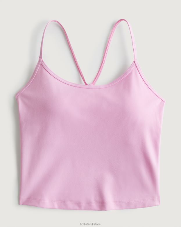 Tops Hollister Women Gilly Hicks Active Recharge Longer-Length Strappy Back Tank 48820362 Light Pink