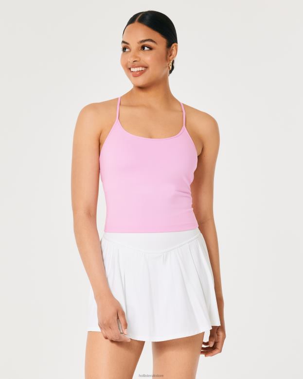 Tops Hollister Women Gilly Hicks Active Recharge Longer-Length Strappy Back Tank 48820362 Light Pink