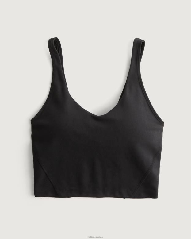 Tops Hollister Women Gilly Hicks Active Recharge Longline Plunge Tank 48820460 Black