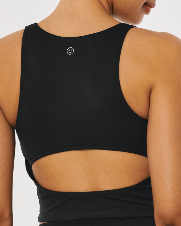 Tops Hollister Women Gilly Hicks Active Recharge Open-Back Tank 48820374 Black