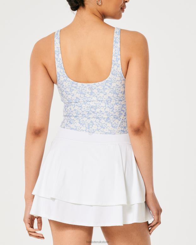 Tops Hollister Women Gilly Hicks Active Recharge Plunge Tank 48820300 Light Blue Floral