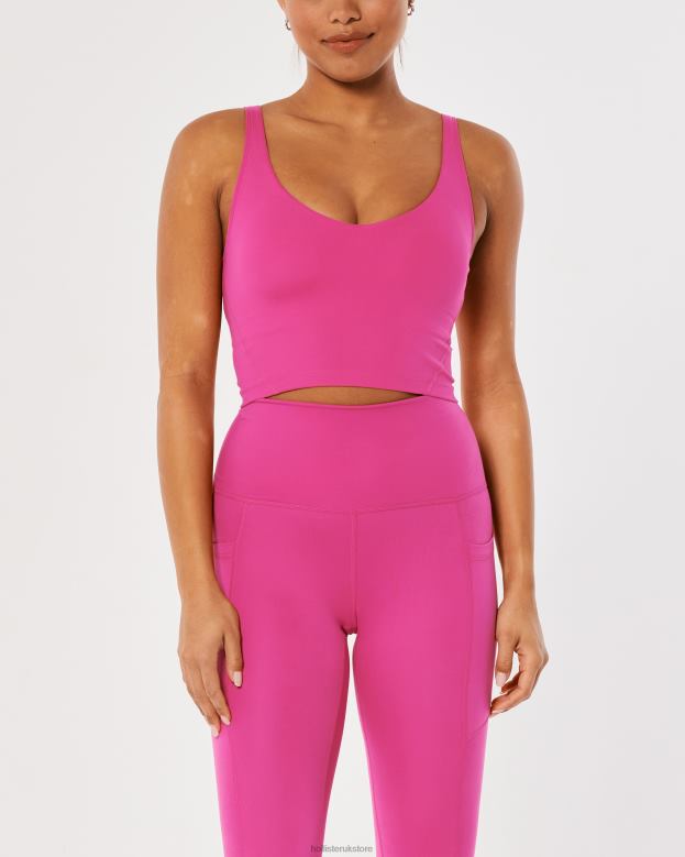 Tops Hollister Women Gilly Hicks Active Recharge Plunge Tank 4882086 Dark Pink