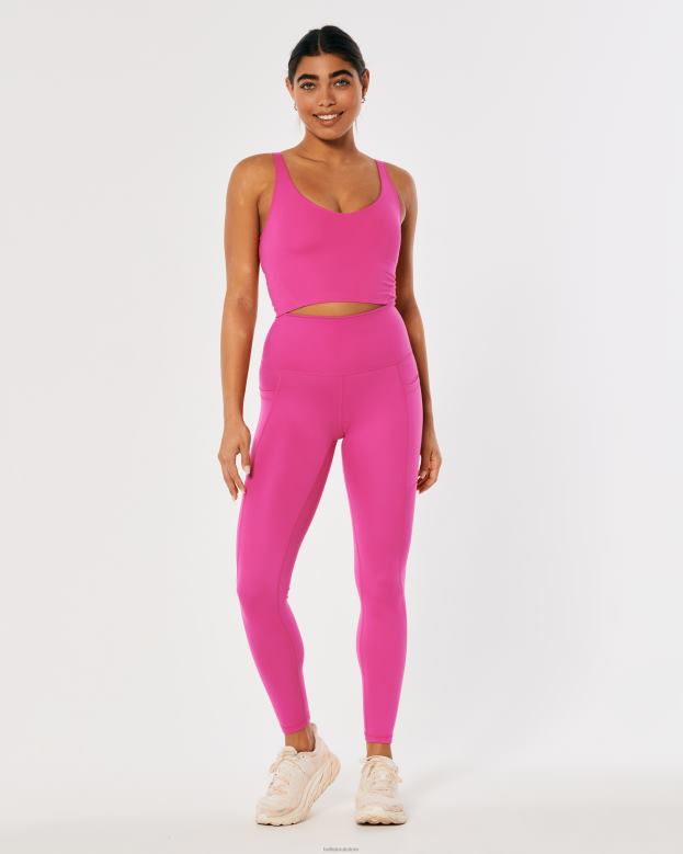 Tops Hollister Women Gilly Hicks Active Recharge Plunge Tank 4882086 Dark Pink