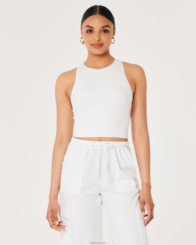 Tops Hollister Women Gilly Hicks Active Recharge Strappy High-Neck Tank 48820202 White