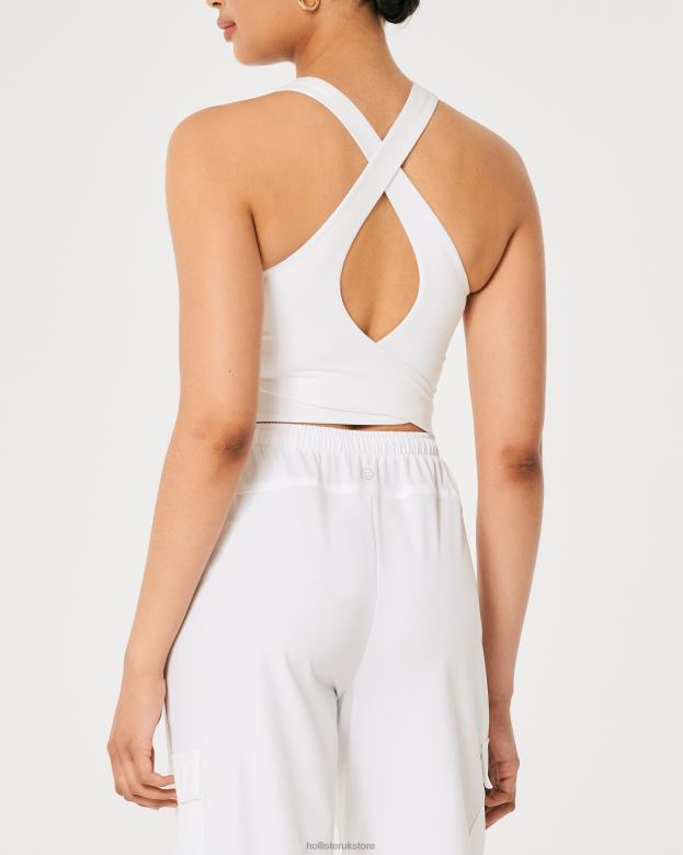 Tops Hollister Women Gilly Hicks Active Recharge Strappy High-Neck Tank 48820202 White