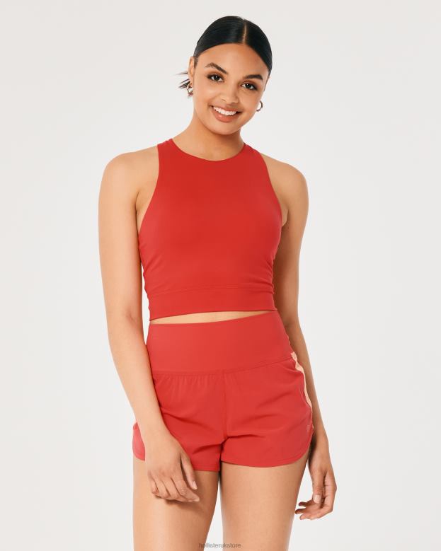 Tops Hollister Women Gilly Hicks Active Recharge Strappy High-Neck Tank 48820370 Red