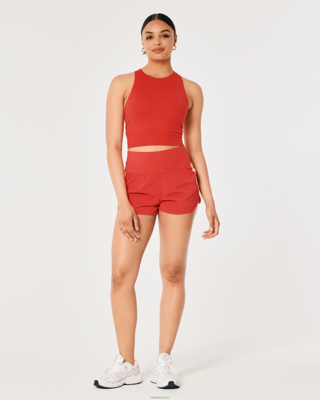 Tops Hollister Women Gilly Hicks Active Recharge Strappy High-Neck Tank 48820370 Red