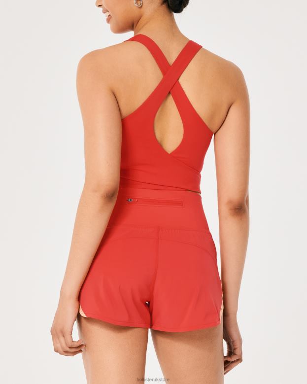 Tops Hollister Women Gilly Hicks Active Recharge Strappy High-Neck Tank 48820370 Red