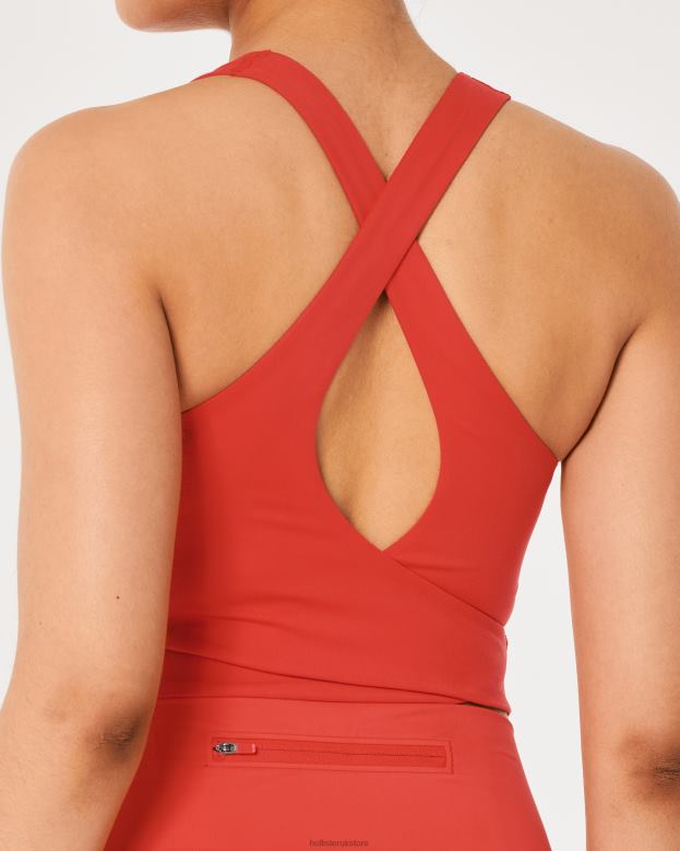 Tops Hollister Women Gilly Hicks Active Recharge Strappy High-Neck Tank 48820370 Red