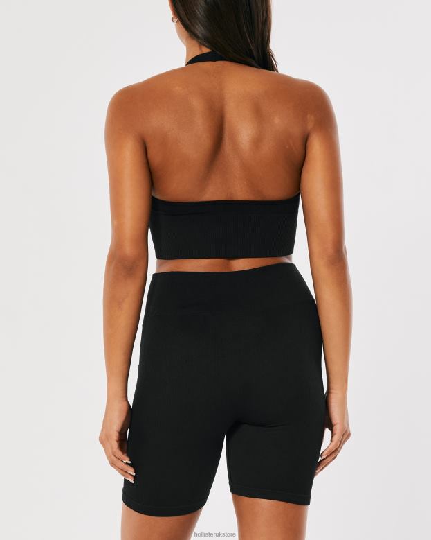 Tops Hollister Women Gilly Hicks Active Seamless Halter Plunge Bra Top 48820246 Black