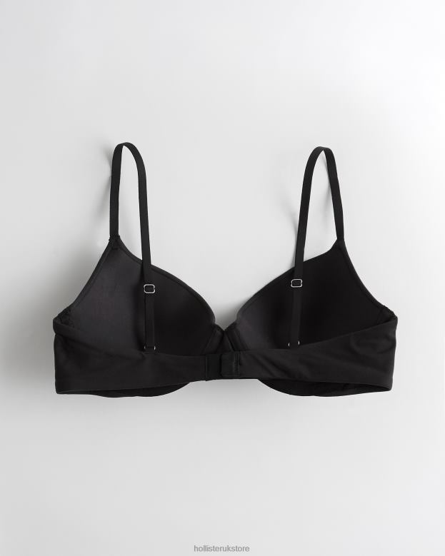 Tops Hollister Women Gilly Hicks Bare Comfort Push-Up T-Shirt Bra 48820111 Black