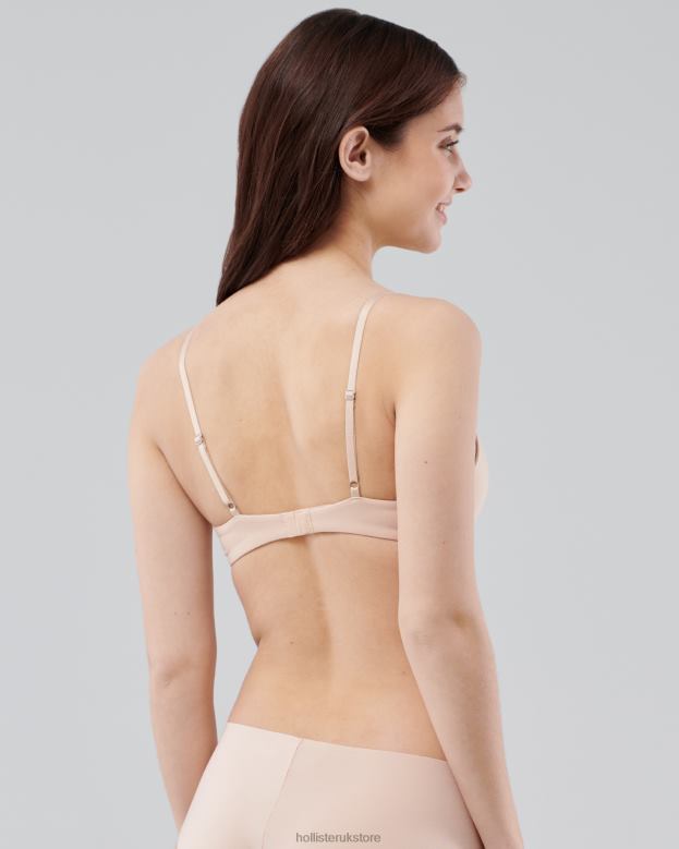 Tops Hollister Women Gilly Hicks Bare Comfort Push-Up T-Shirt Bra 48820115 Cream