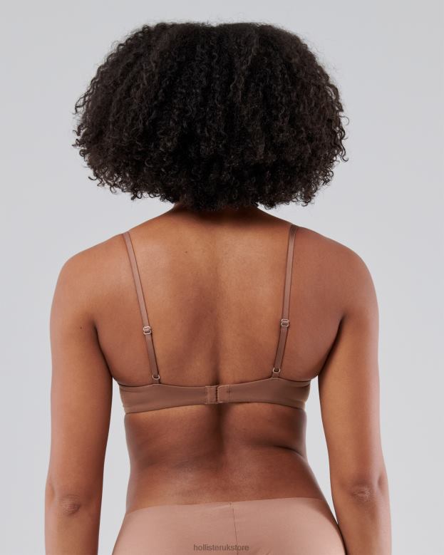 Tops Hollister Women Gilly Hicks Bare Comfort Push-Up T-Shirt Bra 48820458 Brown