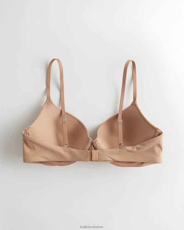 Tops Hollister Women Gilly Hicks Bare Comfort Push-Up T-Shirt Bra 4882076 Beige