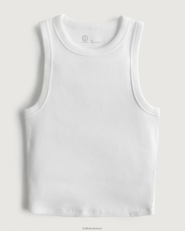 Tops Hollister Women Gilly Hicks Cotton High-Neck Tank 48820181 White