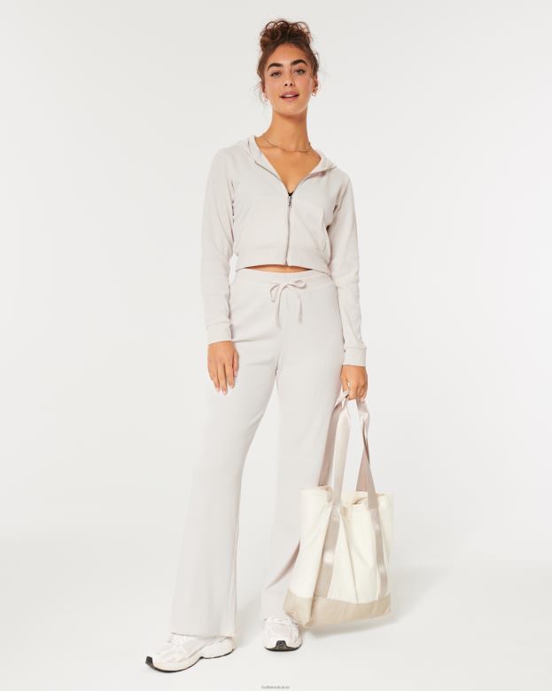 Tops Hollister Women Gilly Hicks Cozy Micro-Waffle Full-Zip 4882098 Off White