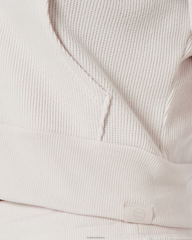 Tops Hollister Women Gilly Hicks Cozy Micro-Waffle Full-Zip 4882098 Off White