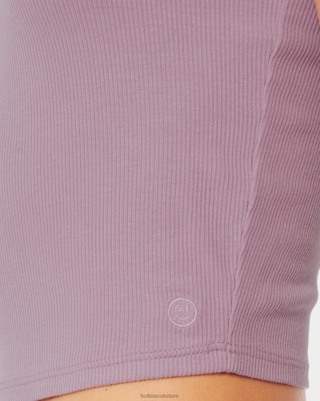 Tops Hollister Women Gilly Hicks Jersey Ribbed Baby Sleep Tee 48820276 Light Pink