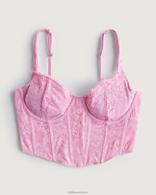 Tops Hollister Women Gilly Hicks Lace Bustier 48820145 Light Pink