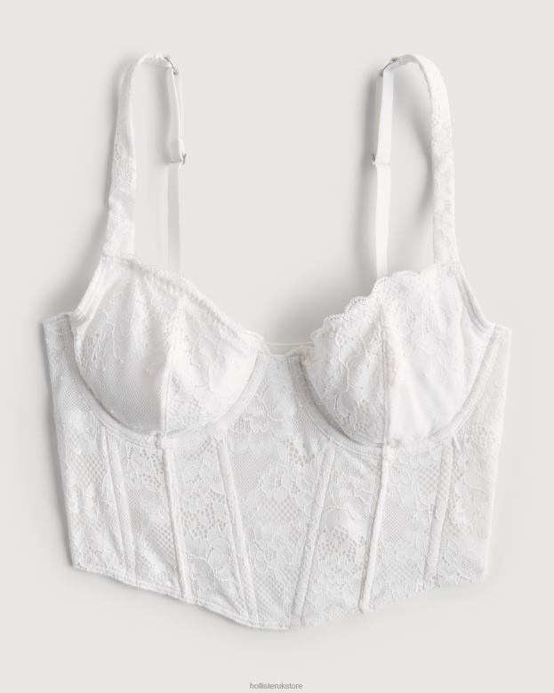Tops Hollister Women Gilly Hicks Lace Bustier 48820149 White Lace