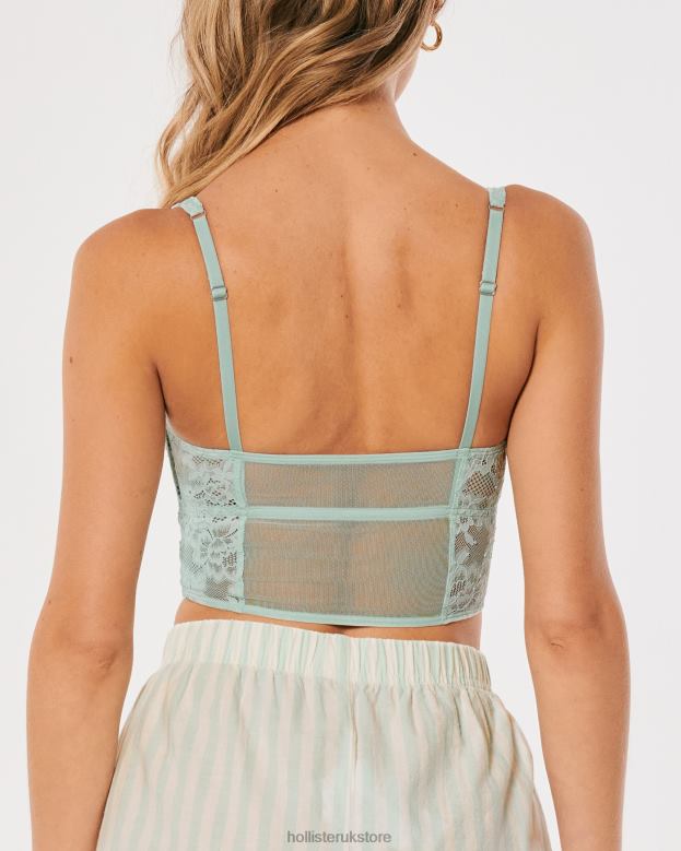 Tops Hollister Women Gilly Hicks Lace Bustier 48820437 Mint Green