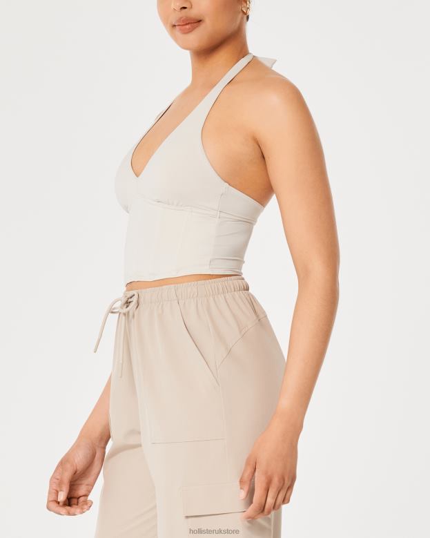 Tops Hollister Women Gilly Hicks Micro-Modal Halter Bustier 48820432 Off White