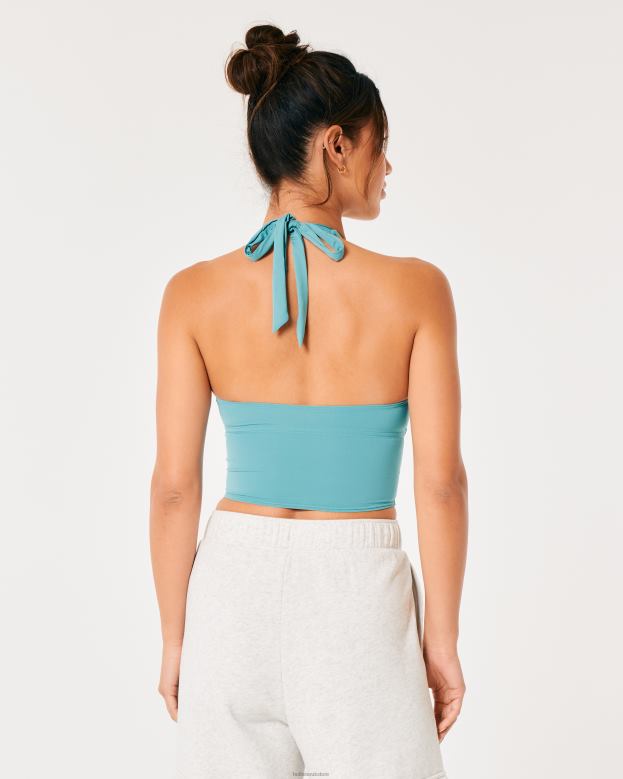 Tops Hollister Women Gilly Hicks Micro-Modal Halter Bustier 48820436 Turquoise