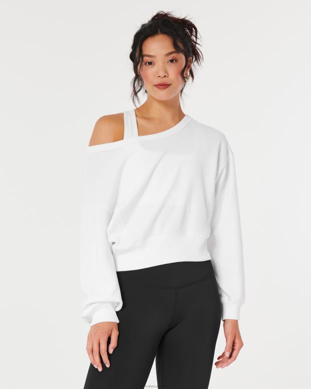 Tops Hollister Women Gilly Hicks Open-Back Crew Sweatshirt 48820286 White