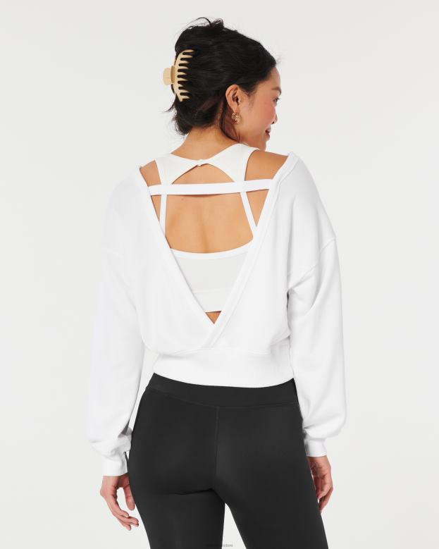 Tops Hollister Women Gilly Hicks Open-Back Crew Sweatshirt 48820286 White