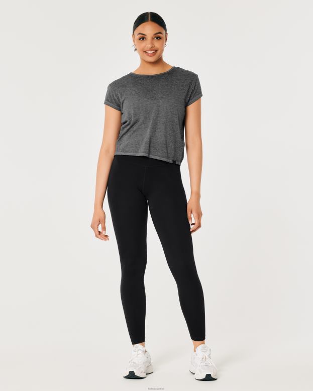 Tops Hollister Women Gilly Hicks Open-Back T-Shirt 48820307 Dark Grey