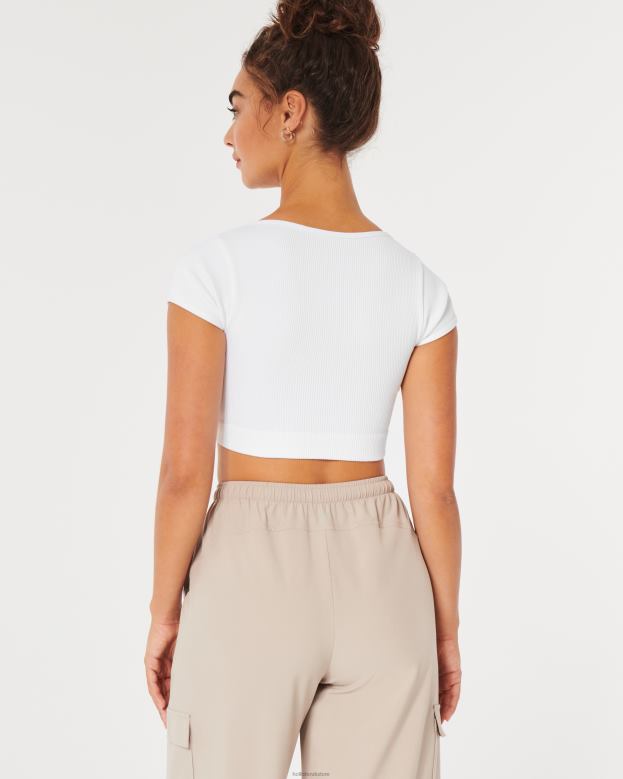 Tops Hollister Women Gilly Hicks Ribbed Seamless Cinch-Front Top 48820284 White