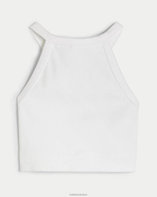 Tops Hollister Women Gilly Hicks Ribbed Seamless High-Neck Bra Top 48820285 White