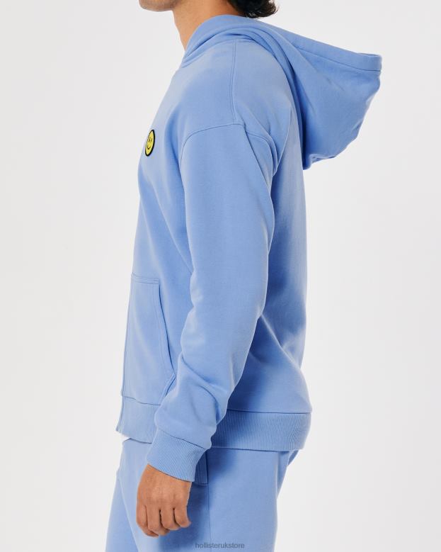 Tops Hollister Women Gilly Hicks Smile Series Logo Full-Zip Hoodie 48820441 Blue