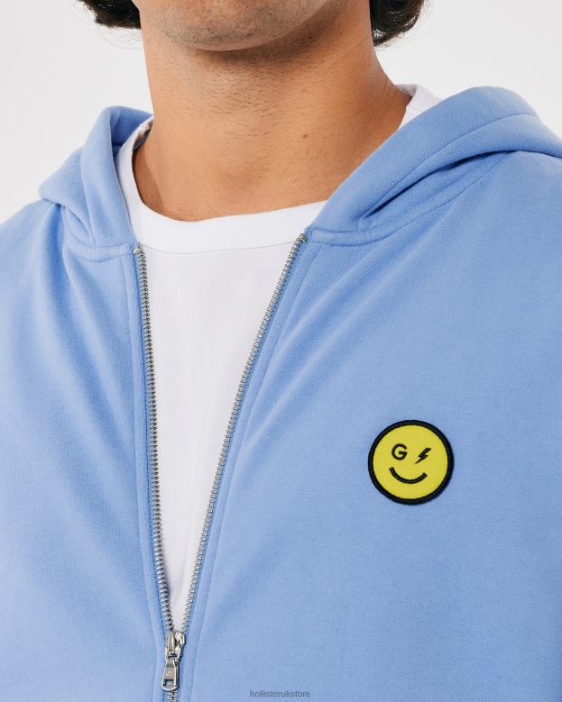 Tops Hollister Women Gilly Hicks Smile Series Logo Full-Zip Hoodie 48820441 Blue