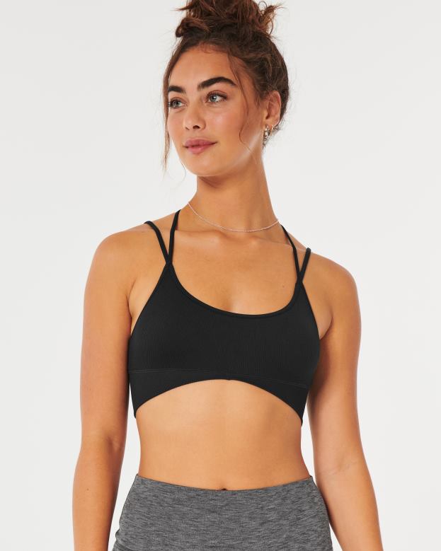 Tops Hollister Women Gilly Hicks Strappy Scoop Bralette 48820431 Black