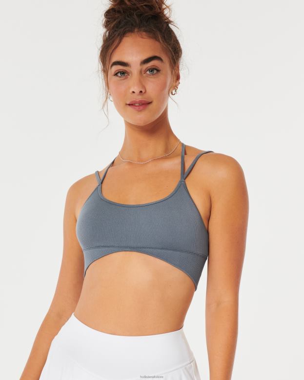 Tops Hollister Women Gilly Hicks Strappy Scoop Bralette 48820435 Dark Blue