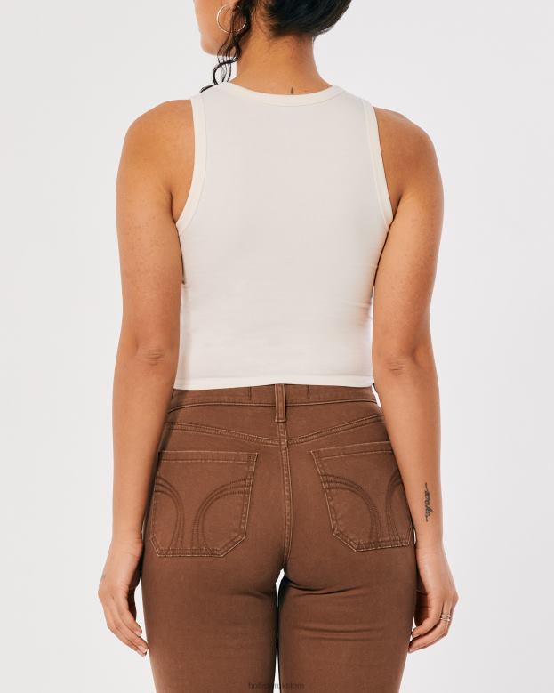 Tops Hollister Women High-Neck Angel Graphic Tank 48820260 Cream