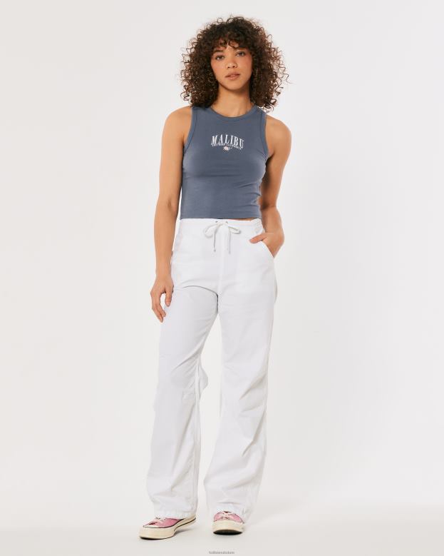 Tops Hollister Women High-Neck Malibu Graphic Tank 48820261 Blue