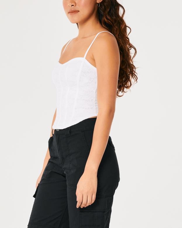 Tops Hollister Women Lace Seamed Sweetheart Cami 48820230 White