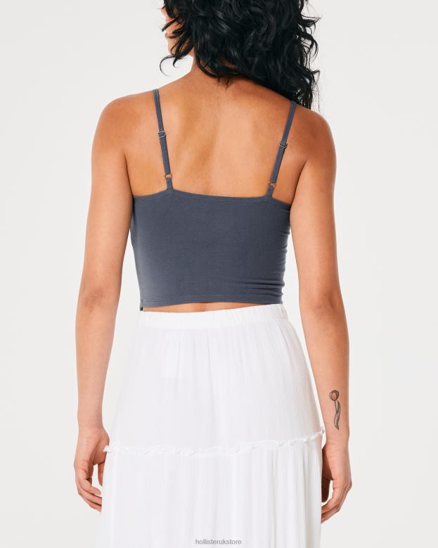 Tops Hollister Women Lace Seamed Sweetheart Cami 48820263 Navy