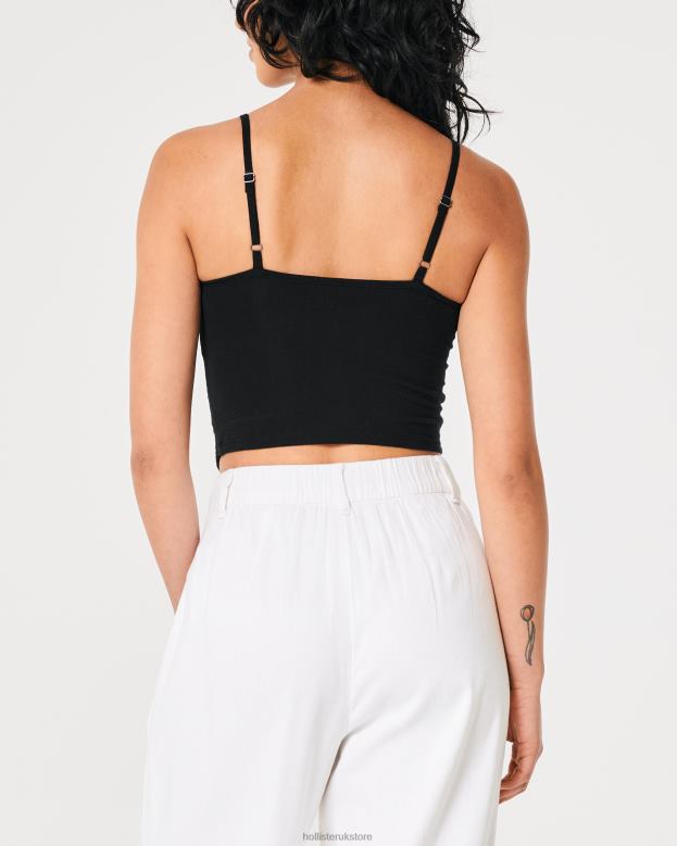 Tops Hollister Women Lace Seamed Sweetheart Cami 48820391 Black