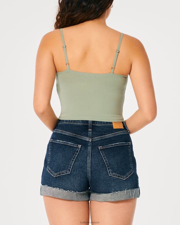 Tops Hollister Women Lace Seamed Sweetheart Cami 48820409 Sage