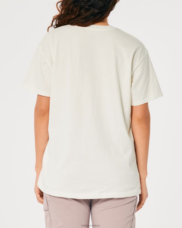 Tops Hollister Women Oversized Barbie Car Graphic Tee 488202 Cream