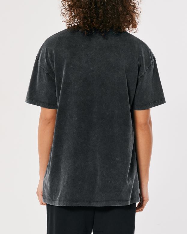 Tops Hollister Women Oversized Crew T-Shirt 4882089 Black
