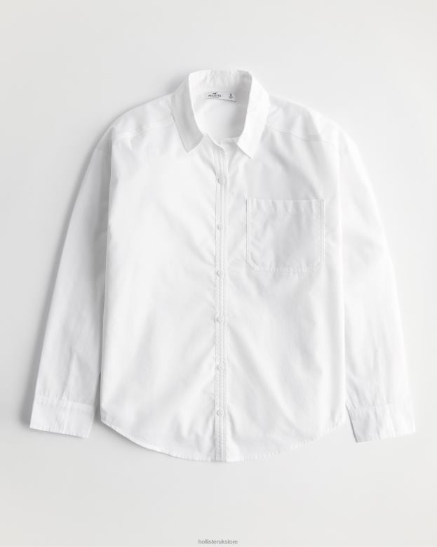Tops Hollister Women Oversized Poplin Shirt 48820110 White