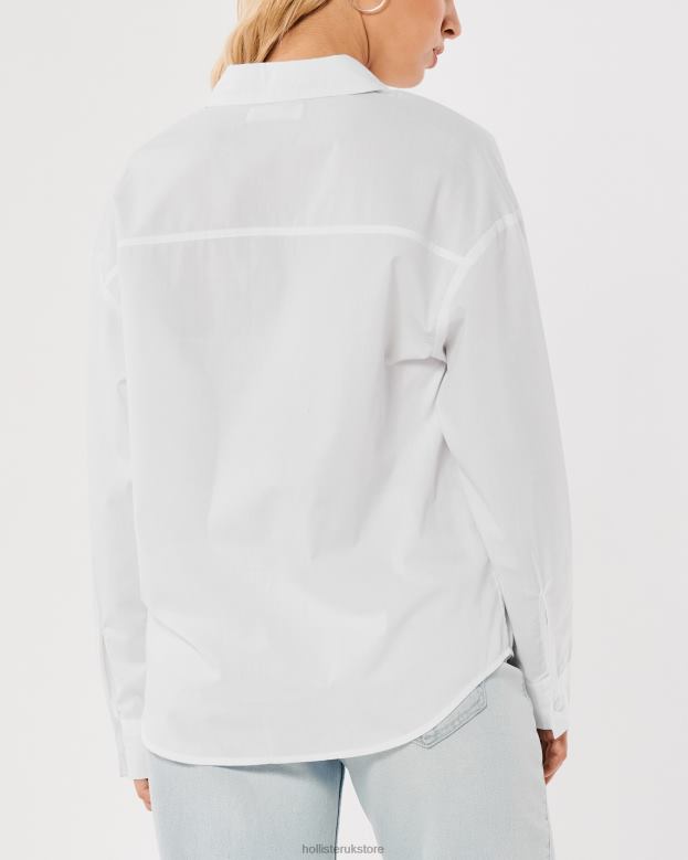 Tops Hollister Women Oversized Poplin Shirt 48820110 White