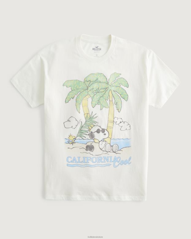 Tops Hollister Women Oversized Snoopy Graphic Tee 4882023 White
